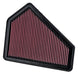K&N Engineering drop-in air filter for 2008 Cadillac CTS/CTS-V 3.6L V6 engine, showing the clean, reusable filter element.