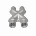 MagnaFlow Smooth Trans X 2.25/2.25 stainless steel X pipe for vehicle exhaust systems, showing the polished metal construction.