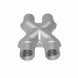 MagnaFlow Smooth Trans X 2.25/2.25 stainless steel X pipe for vehicle exhaust systems, showing the polished metal construction.
