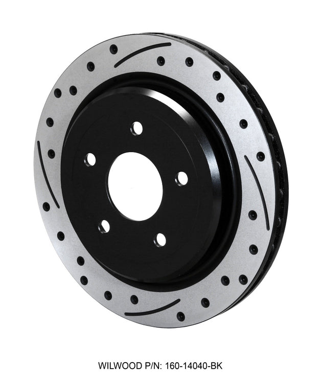 Wilwood rear brake rotor for C5/C6 Corvette, 12-inch diameter, 1.03-inch thickness, black two-piece rotor, 5x4.75 bolt pattern