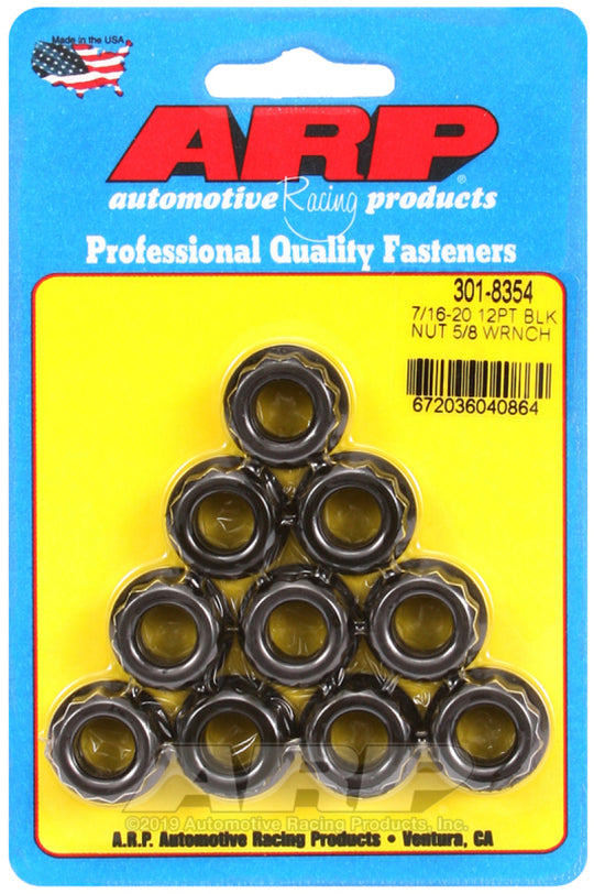 ARP 7/16-20 5/8 socket and nut kit with 12-point hardware set for automotive or machinery applications.