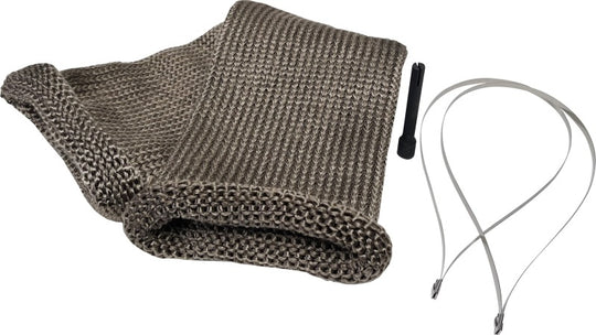 DEI Titanium 4-inch knit exhaust wrap sleeve, 12-inch length, designed for high-temperature exhaust system insulation.