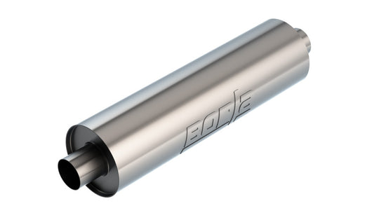 Borla S-Type muffler with 2.75-inch inlet/outlet, 6.75-inch diameter, 24-inch body, and 29-inch overall length, un-notched design.