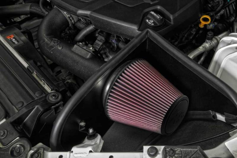 K&N Engineering Chevrolet Camaro V6 3.6L cold air intake system with high-performance AirCharger filter and intake tubing.