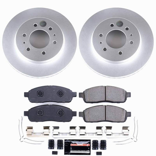 PowerStop Z23 coated front brake kit for 2009 Ford F-150, including brake rotors and pads, designed for performance braking.