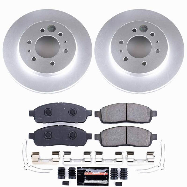 PowerStop Z23 coated front brake kit for 2009 Ford F-150, including brake rotors and pads, designed for performance braking.