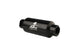 Aeromotive black AN-10 inline fuel filter with 10 micron filtration, designed for high-performance fuel systems.