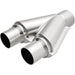 MagnaFlow Y pipe, smooth trans Y-2.5/3 x 10 aluminum, for automotive exhaust systems, showing polished metal finish.