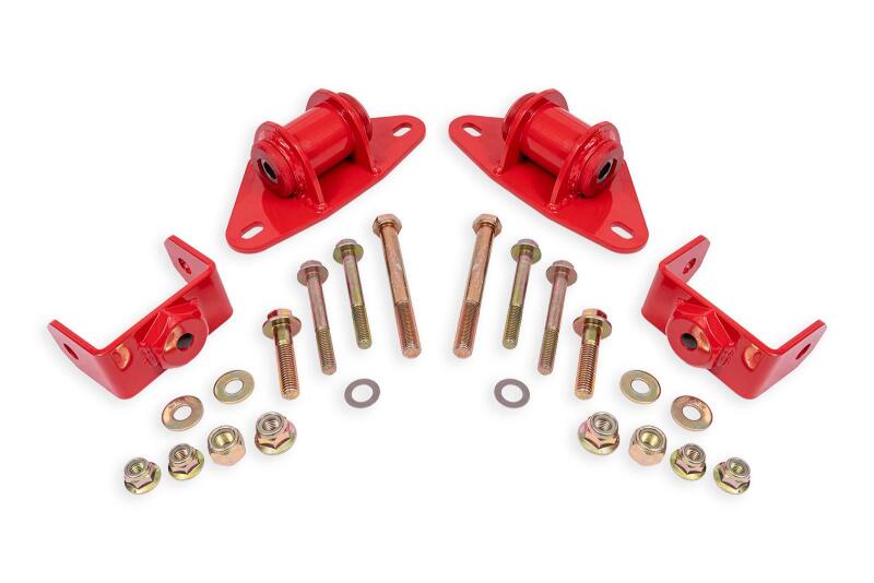 Red BMR Suspension Chevrolet Corvette engine motor mount kit for models 2014-2019, featuring durable construction and precise fit.