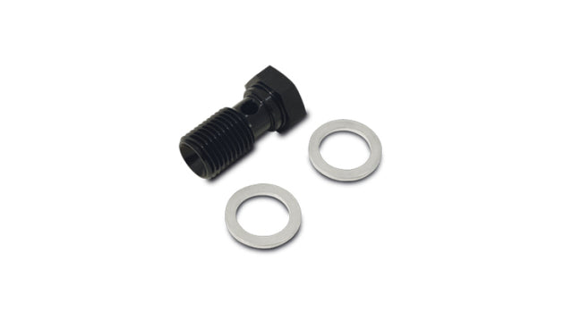 Vibrant M10 x 1.25 banjo bolt fitting with 20mm length, showing the threaded metal bolt on a plain background.