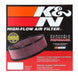 K&N Engineering round replacement air filter with 11-inch outer diameter, 9-1/4-inch inner diameter, and 6-inch height.