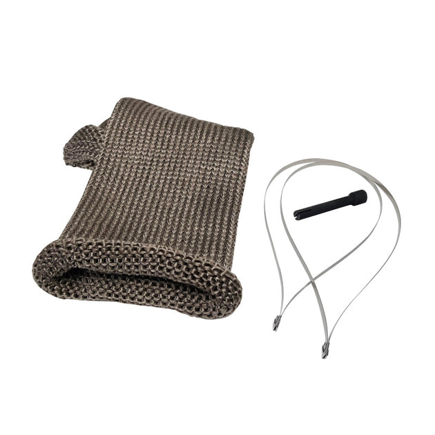 DEI Titanium Exhaust Wrap, 2.5 to 3-inch by 12 feet, shows the heat-resistant, thermal insulation material for exhaust systems.