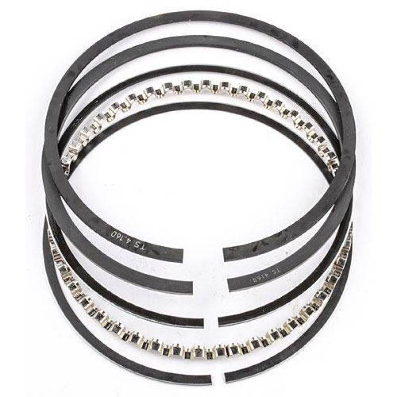 Mahle OE piston ring set for GM 6.0L LS2/LFA/LZ1/LQ9/L76/LY6/L96 Gen IV V8 engine, showing moly-coated rings in a close-up view.