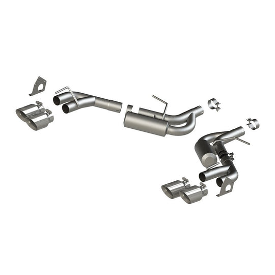 MBRP axle back exhaust for 2016-2019 Chevrolet Camaro V6 with 2.5-inch AL NPP dual pipes and quad dual wall tips.