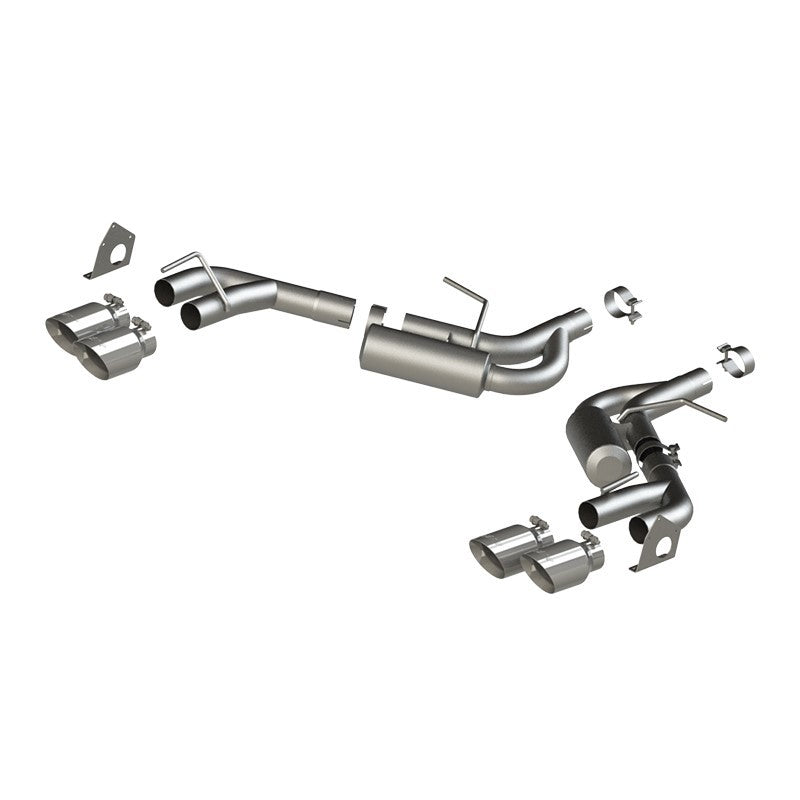 MBRP axle back exhaust for 2016-2019 Chevrolet Camaro V6 with 2.5-inch AL NPP dual pipes and quad dual wall tips.