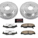PowerStop Z26 Street Warrior rear brake kit for 2004-2009 Cadillac XLR, includes performance brake pads and rotors.