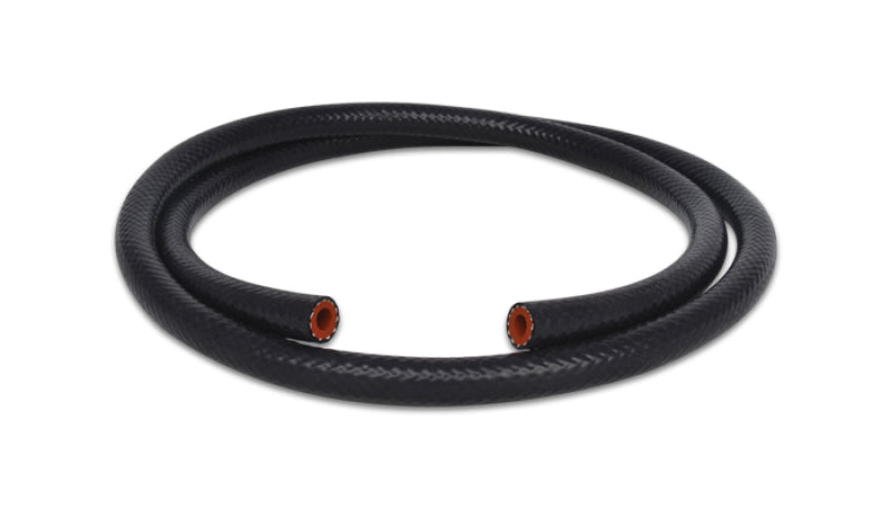 Black Vibrant 5/16 inch (8mm) ID silicone heater hose, 5 feet long with reinforced construction for automotive or industrial use.