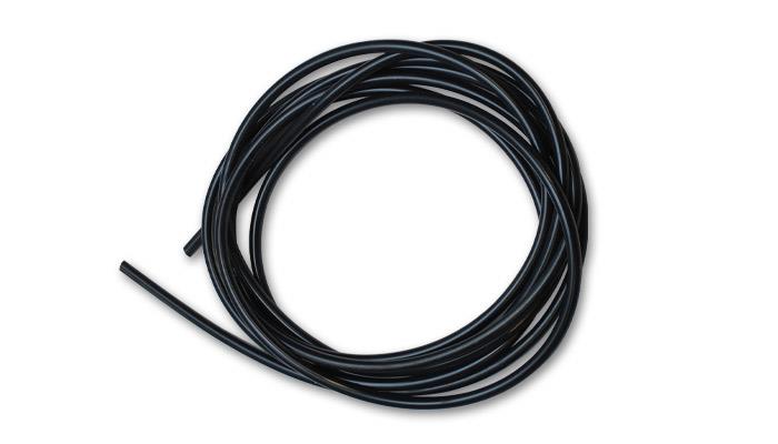 Black Vibrant silicone vacuum hose, 5/32 inch (4mm) inner diameter, 50 feet long, flexible and durable for automotive use.