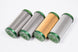Radium Engineering 100 Micron stainless steel fuel filter showing the compact cylindrical filter with inlet and outlet ports.