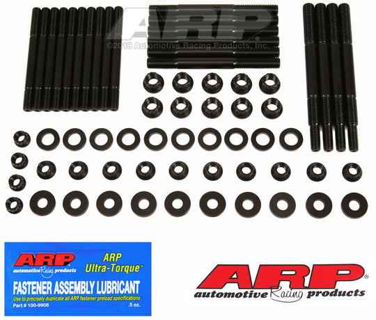ARP Ford Modular 4-Bolt main stud and bolt kit with windage tray for engine assembly, high-strength steel components.