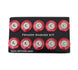 NRG Fender Washer Kit with red rivets for plastic, set of 10, automotive hardware kit including washers and rivets.