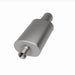 MagnaFlow stainless steel muffler with tip, 14x5x8 inches, featuring dual inlet and outlet pipes for automotive exhaust systems.
