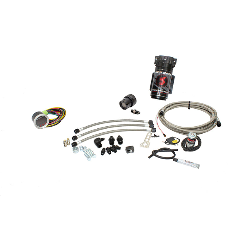 Snow Performance Stage 2 Boost Cooler water methanol injection kit with SS braided 4AN fittings, no tank included.