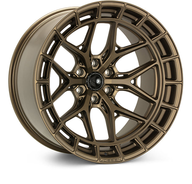 Vossen HFX-1 18x9 forged Terra Bronze wheel with 6x135 bolt pattern, ET0 offset, super deep design, and 87.1 CB