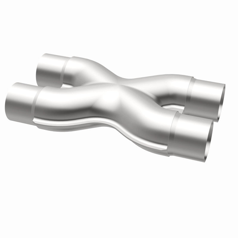 MagnaFlow Smooth Trans X 2.25-inch stainless steel X pipe for exhaust systems, shown in the image.