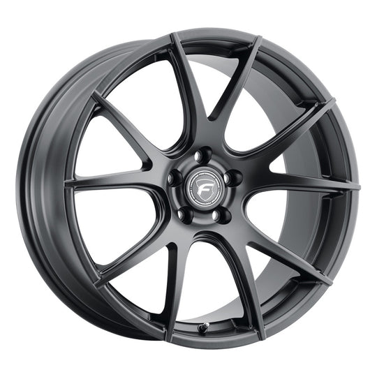 Forgestar CF5V 19x10 satin black cast wheel with 5x120.65 bolt pattern, ET30 offset, and 6.7-inch backspacing.