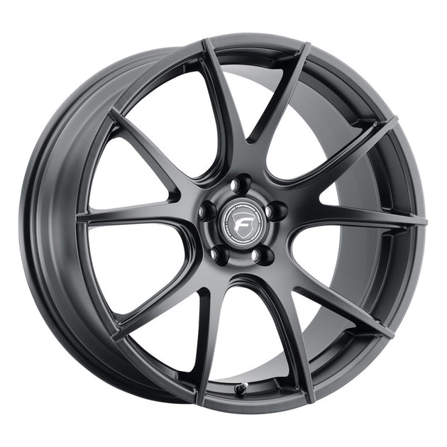 Forgestar CF5V 19x10 satin black cast wheel with 5x120.65 bolt pattern, ET30 offset, and 6.7-inch backspacing.