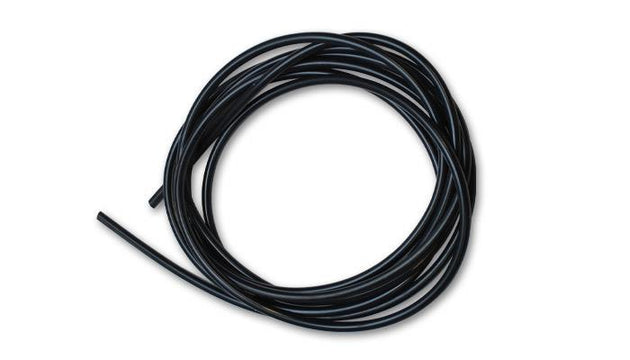 Black Vibrant 3/4 inch silicone vacuum hose, 10 feet long, with flexible, smooth surface suitable for automotive or industrial use.