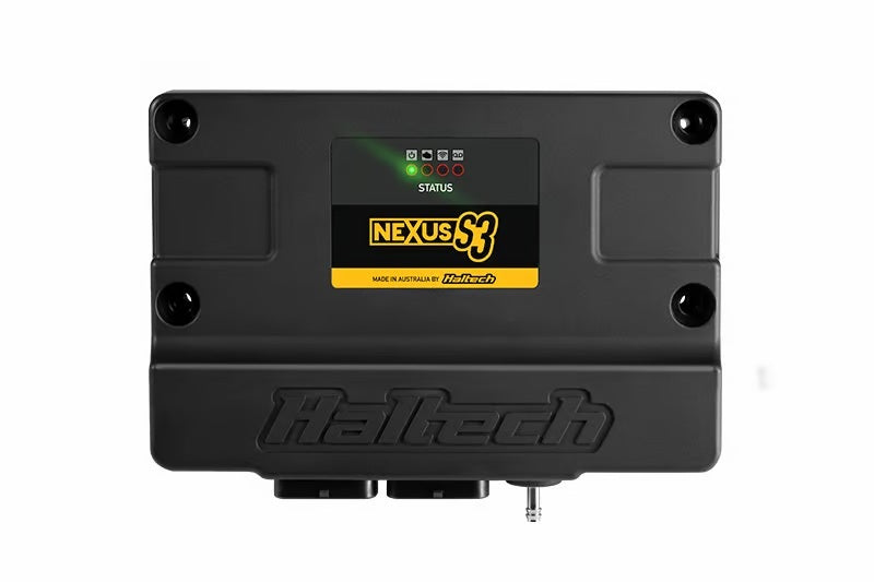 Haltech NEXUS S3 ECU programmer and tuner device with display and control buttons for automotive engine management.