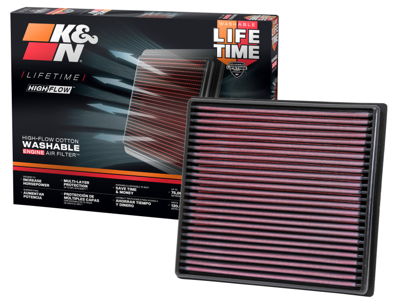 K&N Engineering 12 Isuzu D-Max 2.5L L4 DSL replacement air filter for improved engine airflow and performance.
