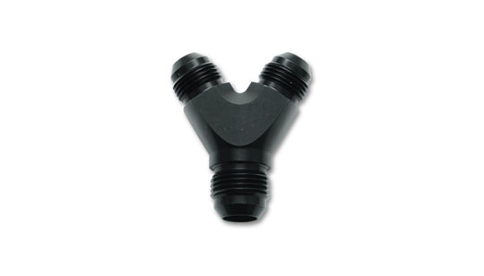Vibrant aluminum -12AN to -8AN Y-adapter fitting showing three connector ports for automotive fluid lines.