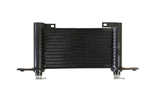 CSF transmission oil cooler for Cadillac Escalade 2009-2013 with 6.0L engine, showcasing the cooling fins and mounting connections.