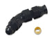Vibrant 45-degree 1/2 inch tube to male -8AN flare adapter with olive inserts, used for high-performance fluid connections.