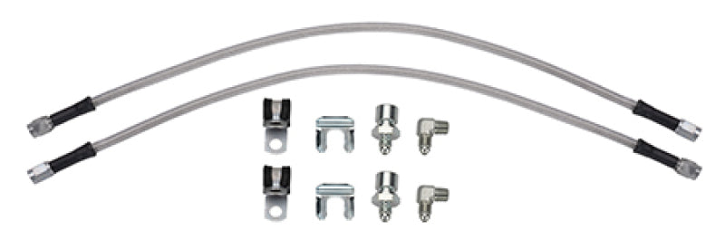 Wilwood front brake line kit for 2017-2019 Ford Raptor, flexible brake lines with fittings for enhanced stopping power.