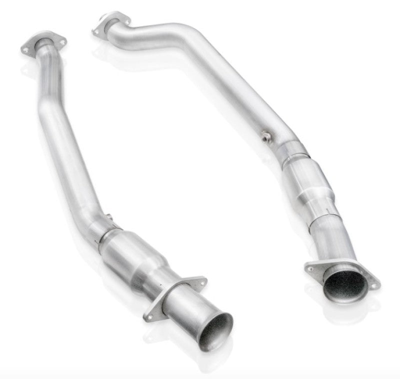Stainless Works 18-21 Grand Cherokee catted midpipe connecting exhaust pipes, made of stainless steel, for improved performance.
