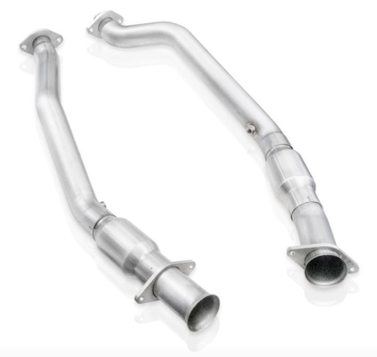 Stainless Works 18-21 Grand Cherokee catted midpipe connecting exhaust pipes, made of stainless steel, for improved performance.