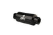 Aeromotive black AN-10 inline fuel filter with 10-micron filtration, designed for high-performance automotive fuel systems.