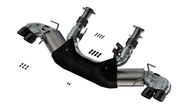 Borla 20-23 Chevy Corvette 6.2L V8 AT catback exhaust with black chrome tips, featuring 3-inch ATAK performance design.
