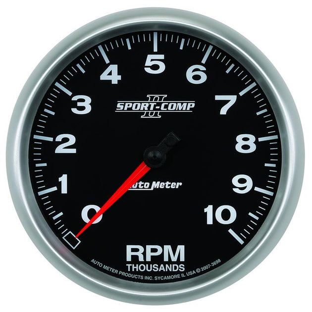 AutoMeter Sport-Comp II 52mm mechanical boost gauge showing 0-60 PSI with black dial and chrome bezel.