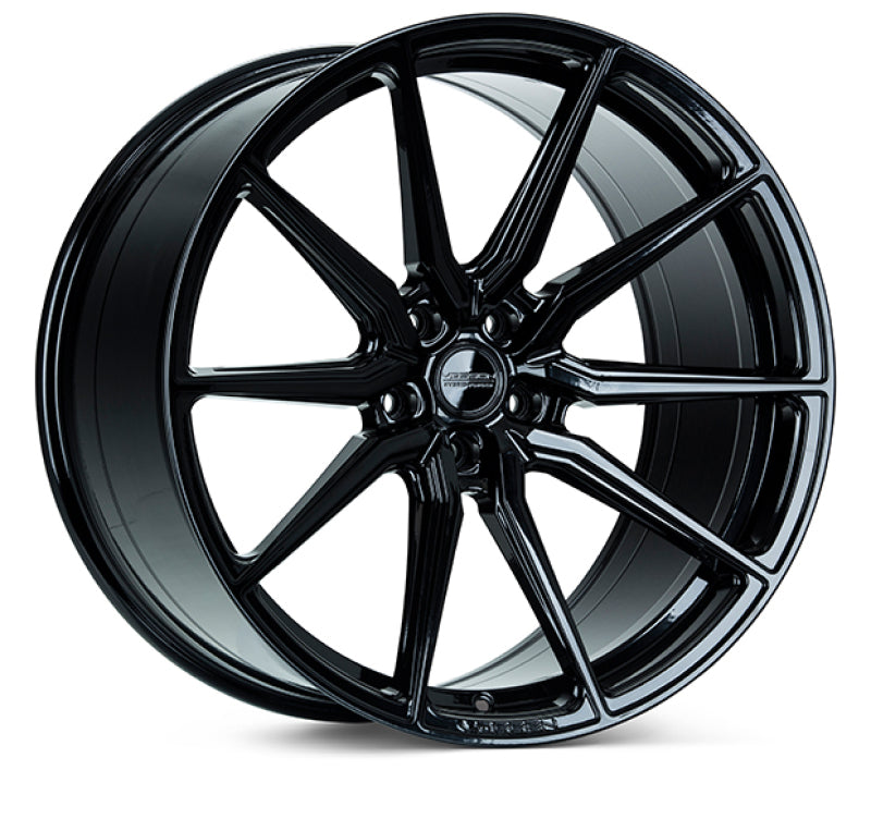 Vossen HF-3 22-inch forged gloss black wheel with 10.5-inch width, 5x127 bolt pattern, ET27, deep face design.