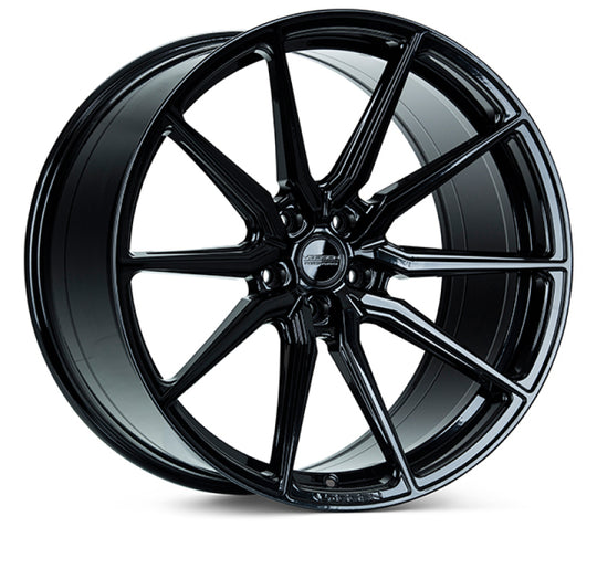 Vossen HF-3 22-inch forged gloss black wheel with 10.5-inch width, 5x127 bolt pattern, ET27, deep face design.