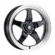 Forgestar D5 Drag 18x12 cast wheel in gloss black with 5x120.65 bolt pattern, ET50 offset, and 8.5-inch backspacing.