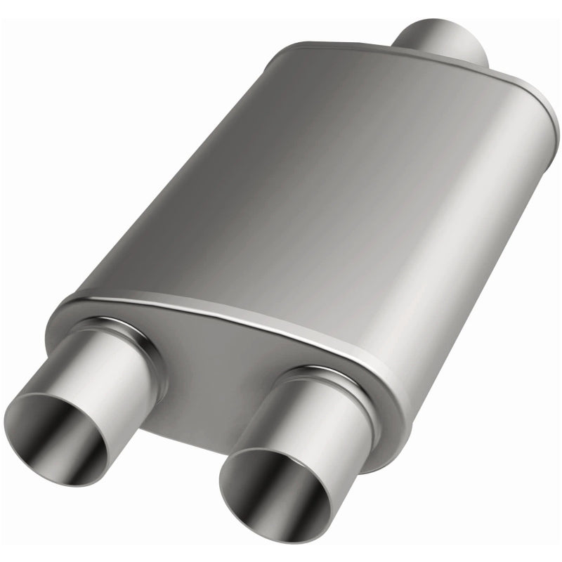 MagnaFlow Mag SS muffler with 22x5x11 inch dimensions, featuring dual inlets and outlets, designed for automotive exhaust systems.