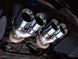AWE Tuning C6 Chevrolet Corvette Z06/ZR1 axle-back exhaust with chrome silver tips, showcasing polished metal and dual exhaust outlets.