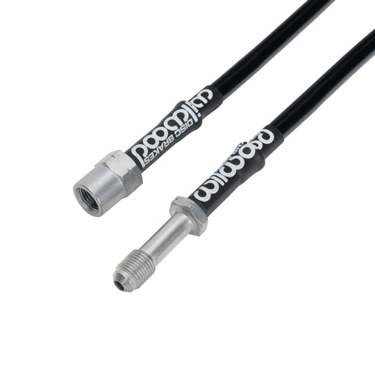 Wilwood rear brake line kit for Audi A4 2009-2016, showing flexible brake lines with fittings and mounting brackets.