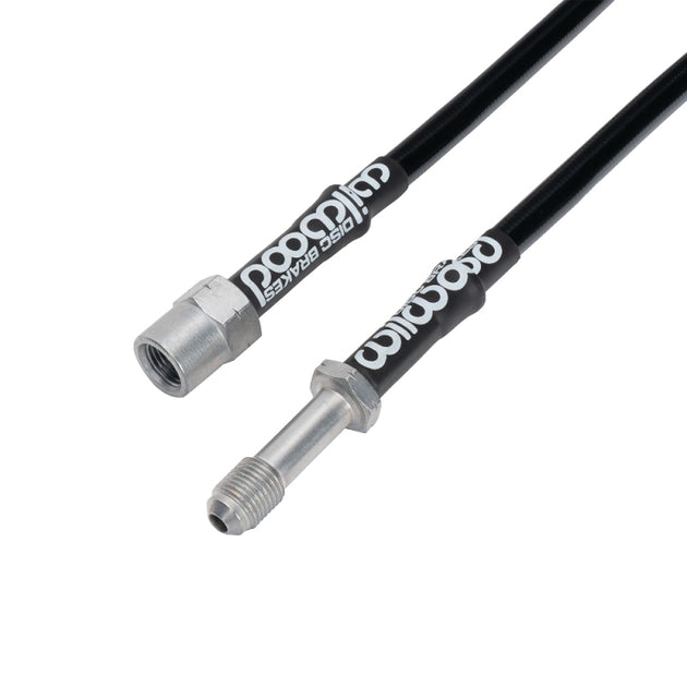 Wilwood rear brake line kit for Audi A4 2009-2016, showing flexible brake lines with fittings and mounting brackets.